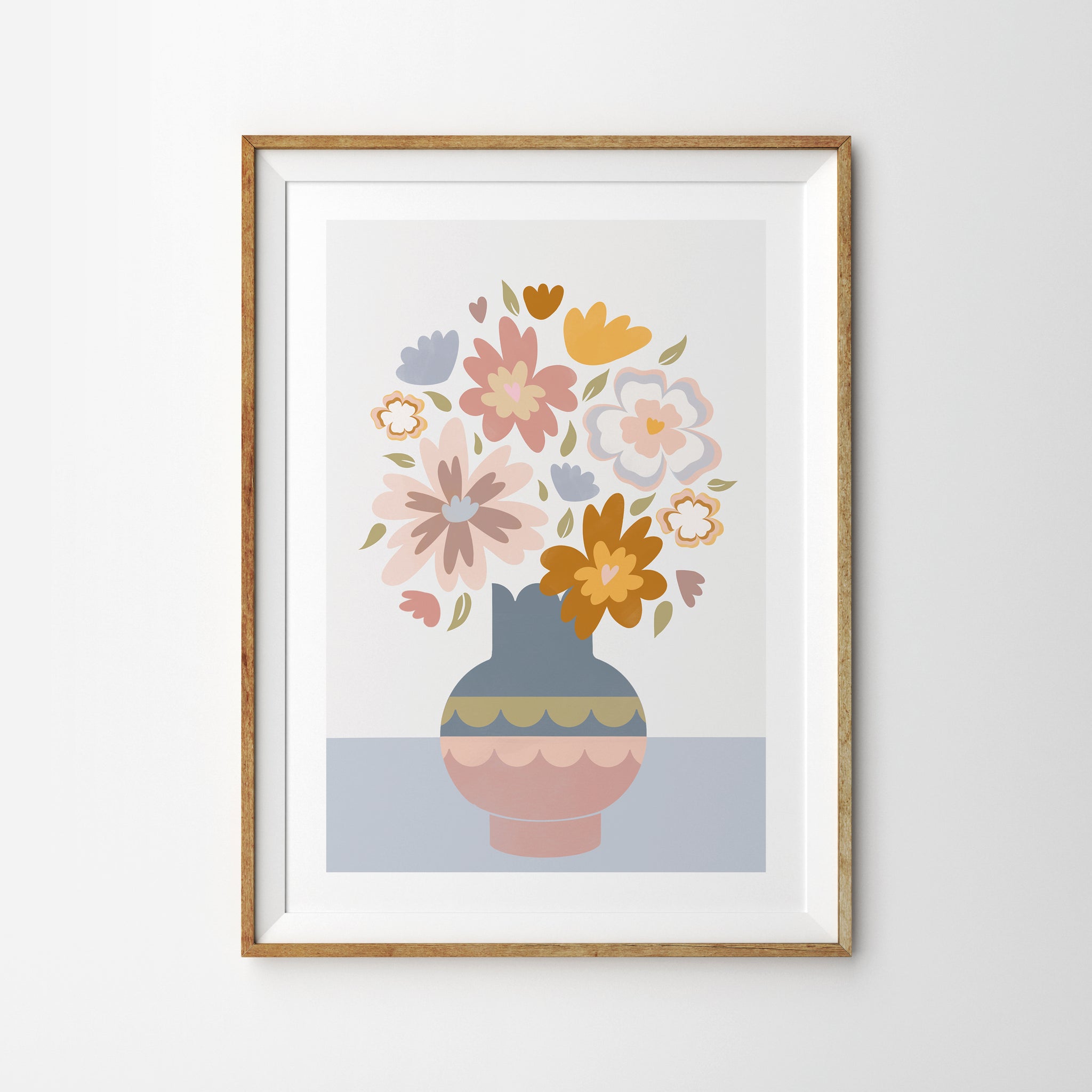Abstract Flowers in Pastel Vase - Tulip House Studio